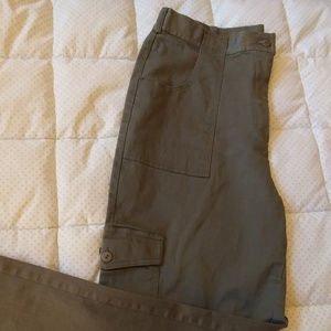 Cargo pants with partial elastic waist